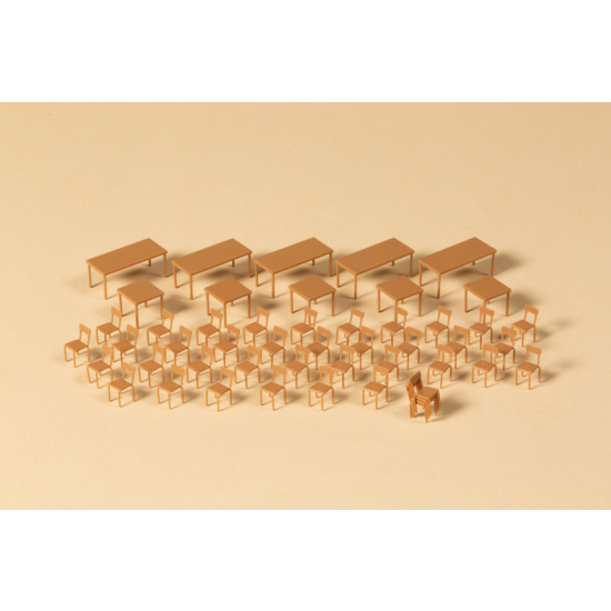 Auhagen 41671 , Stoły i krzesła 50 elementów , skala H0
